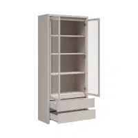 Vitrina Kaspian 90 cm con 2 puertas y 2 cajones color cachemir