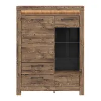 Vitrina Torin 114 cm con 2 puertas y 2 cajones roble ribbeck marrón