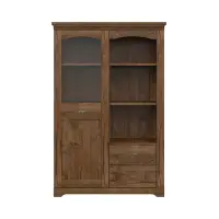 Vitrina Patras 103 cm con puertas y 2 cajones roble april