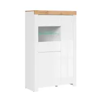 Vitrina Holten 98 cm con 3 puertas blanco brillo