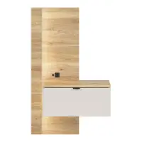 Mesita de noche Glamour 50 derecha con cajón cachemira/roble mauvella USB LED