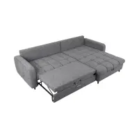 Sofá rinconera universal Twist New desplegable con arcón gris