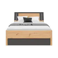 Cama Saturn 140x200 con 3 cajones roble artisan/grafito