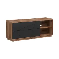 Mueble RTV Forn 156 cm con 2 cajones y estante roble delano oscuro/negro