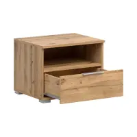Mesita de noche Zele 50 cm con cajón roble wotan