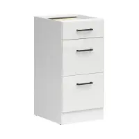 Mueble bajo de cocina Junona Line 40 cm con cajones brillo tiza