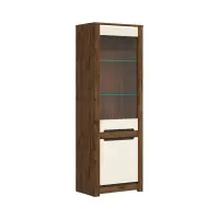 Vitrina Ruso 69 cm con 2 puertas roble april/brillo perlado