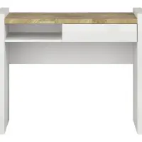 Tocador Alameda 100 cm con cajón y estante blanco brillo/roble westminster