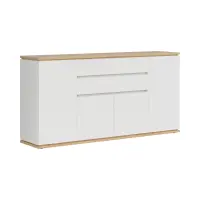 Cómoda Yamael 184 cm con 4 puertas y 2 cajones blanca