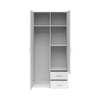Armario de dos puertas Casao 91 cm con cajones blanco