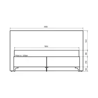 Cama continental Joy 180x200 con contenedores beige claro