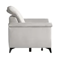 Sofá de tres plazas Doria convertible de terciopelo crema