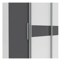 Armario de puertas correderas Fabio 215 cm blanco/grafito
