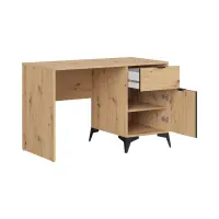 Escritorio Lamea 120 cm con puertas y cajón roble artisan