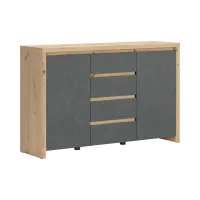 Cómoda Larios 143 cm con 2 puertas y 4 cajones roble artisan/matera
