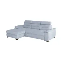 Sofá rinconera izquierdo Aguda convertible con arcón azul