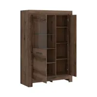 Vitrina Balin 101 cm con 2 puertas roble monastery