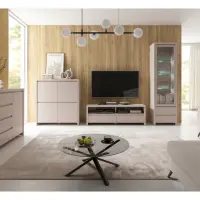 Vitrina Kaspian 90 cm con 2 puertas y 2 cajones color cachemir