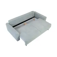 Sofá de tres plazas Larisa 2 convertible con arcón de chenilla menta