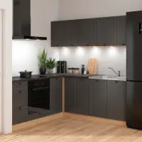 Conjunto de cocina de esquina Junona Line 200x200 grafito con encimera