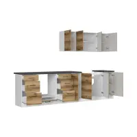 Conjunto de cocina Junona Line 300 cm roble delano claro con encimera