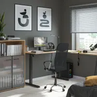 Escritorio de esquina con regulación eléctrica Space Office 160 cm derecho roble artisan