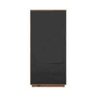 Armario de dos puertas Forn con cajones roble delano oscuro/negro mate