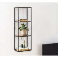 Estante de pared Seaford 24 cm con 3 estantes roble salvaje mate