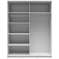 Szafa przesuwna Tetrix 153 cm biały połysk/dąb wotan