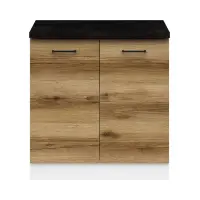Mueble de cocina bajo Junona Line 80 cm de dos puertas roble delano claro con encimera