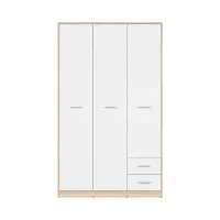 Armario de tres puertas Nepo Plus 118 cm con cajones roble sonoma/blanco