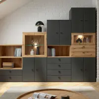 Vitrina System 64 con 2 puertas roble coast evoke