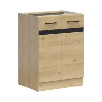 Mueble bajo de cocina Junona Line 60 cm con 2 puertas roble bernstein