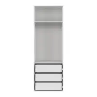 Armario de dos puertas Flex 75 cm con espejo blanco brillo