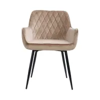 Silla tapizada Nicolas de terciopelo beige