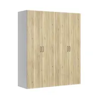 Armario modular Flex 200 cm con 4 puertas blanco/roble mauvella