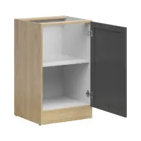 Mueble de cocina inferior Junona Line 50 cm derecho con puerta roble bernstein/grafito