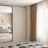 Armario de puertas correderas Flex 200 cm con espejo blanco/cachemira