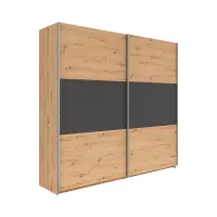 Armario de puertas correderas Saturn 218 cm roble artisan/grafito