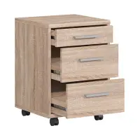 Cajonera Brw Office 40 cm con 3 cajones roble sonoma