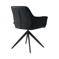 Silla tapizada Akita giratoria azul-negro