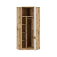Corner wardrobe Nuis 78x78 cm wotan oak/white gloss