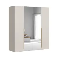 Armario de cuatro puertas Flex 200 cm con espejo cachemira