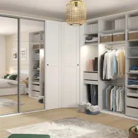 Armario modular Flex 250 cm corredero con puertas y espejo blanco