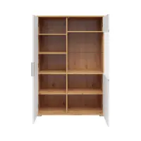 Display cabinet Zele 90 cm with 2 doors artisan oak/white gloss