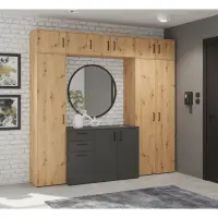 Estantería de esquina MultiDo 71,5x71,5 cm con puertas atelier claro