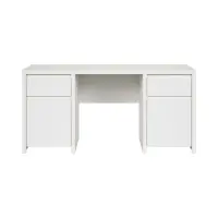 Escritorio Kaspian 160 cm con 2 puertas y cajones blanco