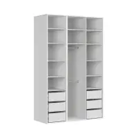 Armario modular Flex 150 cm con puertas y espejo blanco brillo