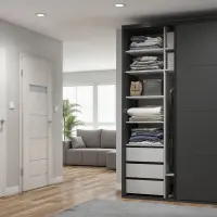 Armario corredero Flex 150 cm con espejo grafito