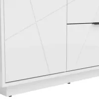 Armario de dos puertas Forn 94 cm con cajones blanco alto brillo